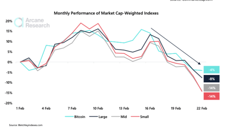 Chart showing bitcoin and indexes performance